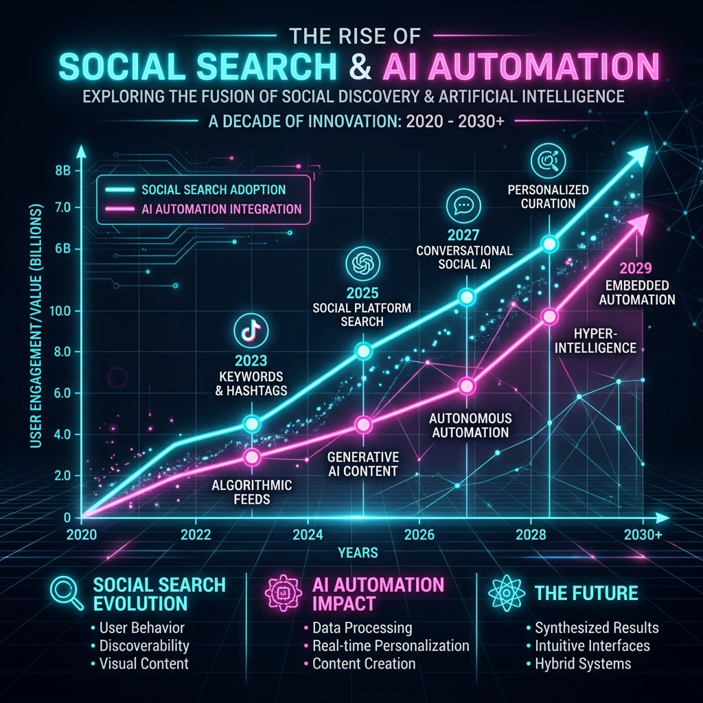 Graph showing the rise of social search vs traditional discovery